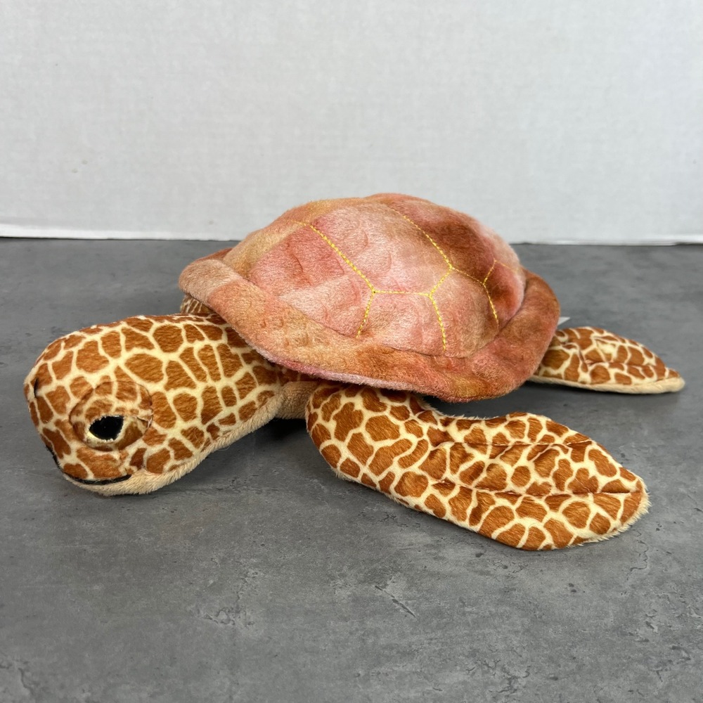 SeaWorld Sea Turtle Plush Stuffed Animal Brown Tan Spotted 2012 Souvenir Toy